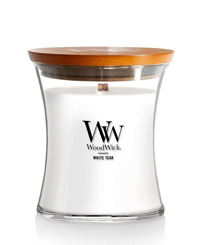 WoodWick White Teak Medium Hourglass Candle, 9.7 oz - White