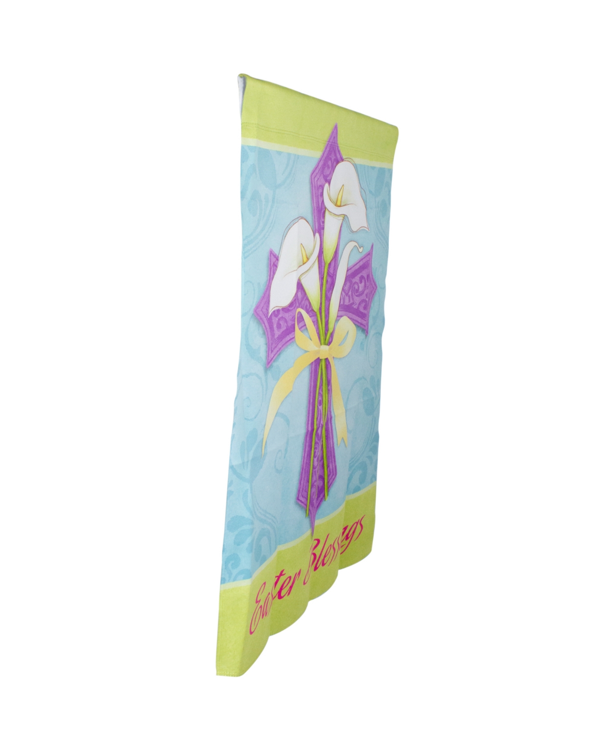 Northlight Easter Blessings Cross and Lilies Outdoor House Flag 28" x 40"