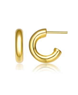 Teens/Young Adults 14K Gold Plated Small Open Hoop Earrings