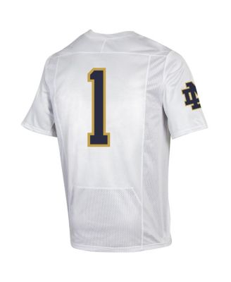 Men's #1 White Notre Dame Fighting Irish Premiere Football Jersey