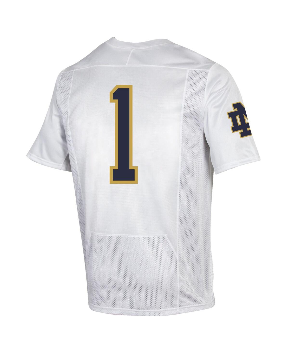 Men's Under Armour #1Notre Dame Fighting Irish Premiere Football Jersey - White