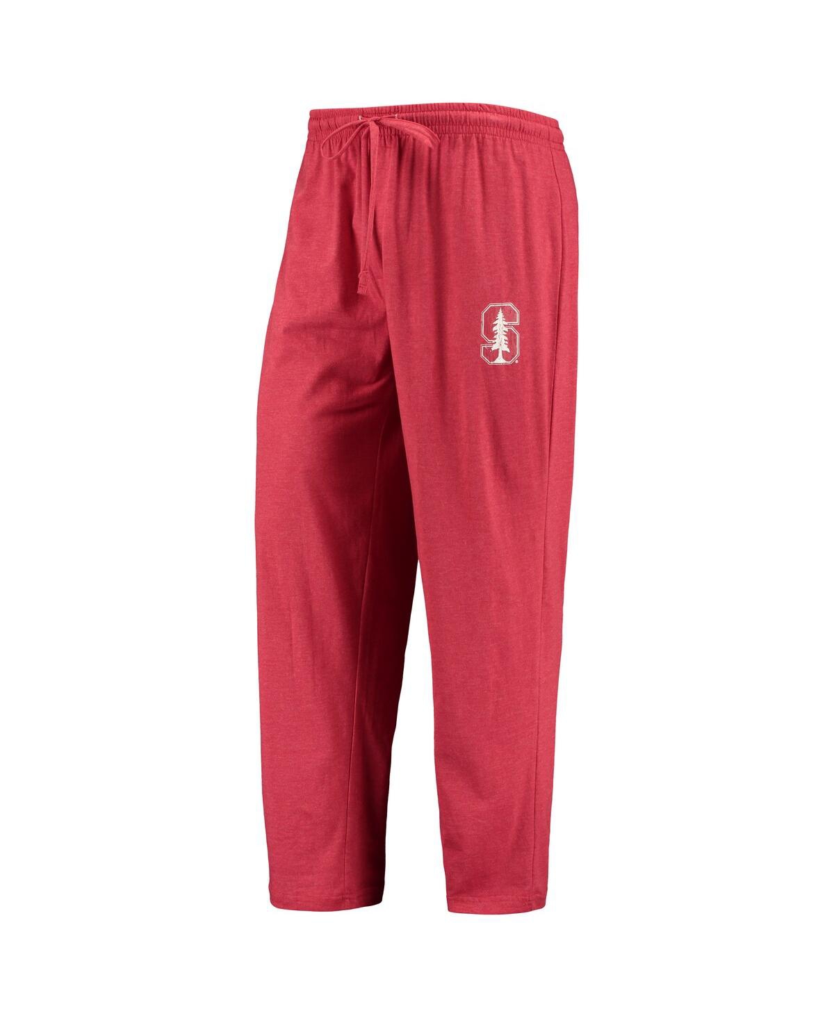 Men's Concepts Sport Heathered Charcoal Distressed Stanford Cardinal Meter Long Sleeve T-shirt and Pants Sleep Set - Heathered Cha