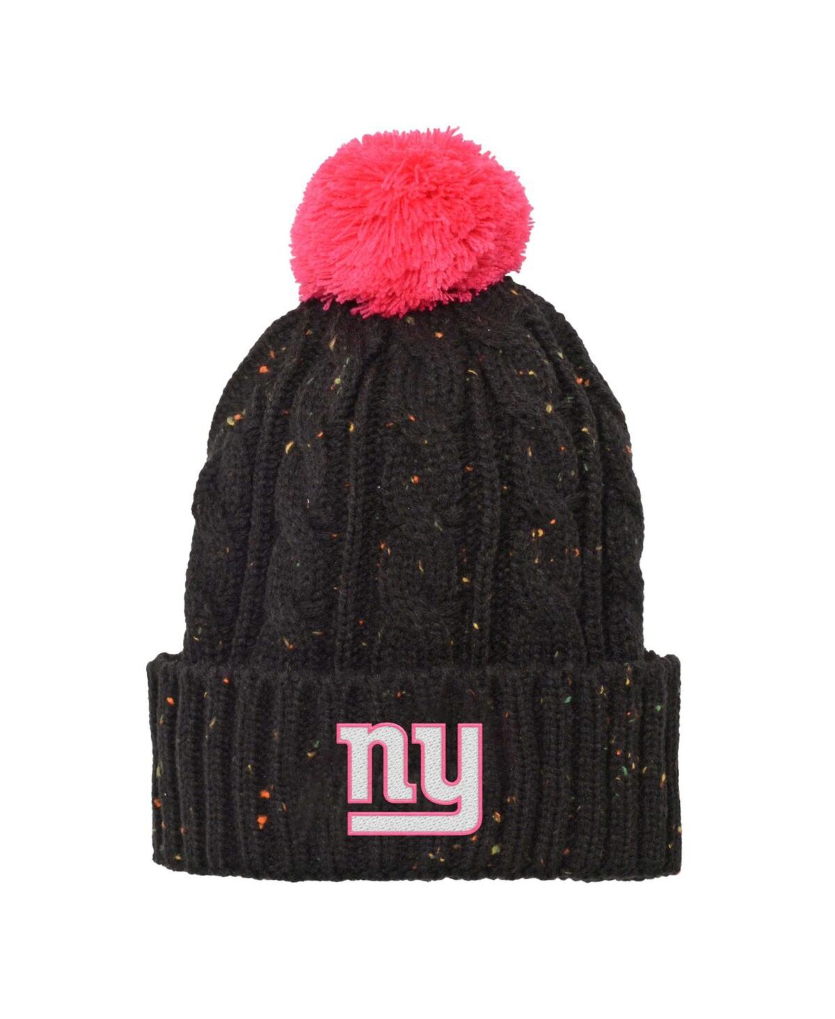 Outerstuff Kids' Youth Boys And Girls Black New York Giants Nep Yarn Cuffed Knit Hat With Pom