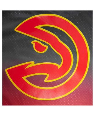 Men's Post Trae Young Black, Red Atlanta Hawks Ombre Name and Number T-shirt