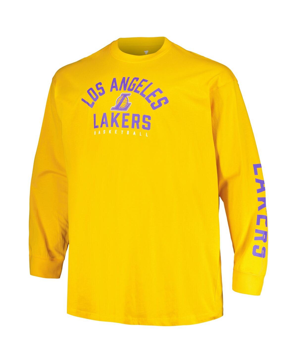 Men's Fanatics Gold Los Angeles Lakers Big and Tall Short Sleeve and Long Sleeve T-shirt Set - Gold