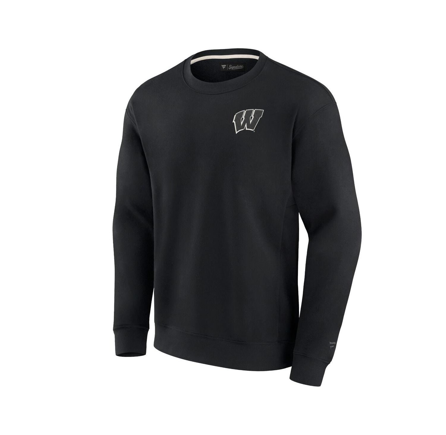 Men's and Women's Black Wisconsin Badgers Super Soft Pullover Crew Sweatshirt