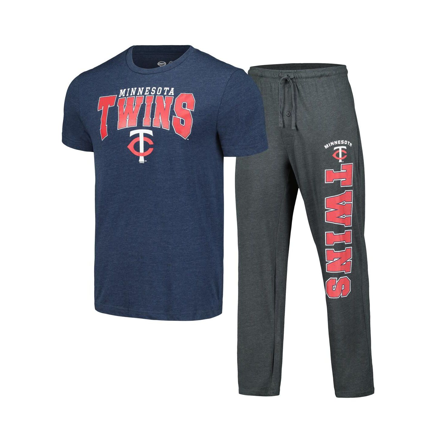 Мужская пижама Concepts Sport Minnesota Twins Meter: футболка и брюки, Charcoal/Navy — фото 1