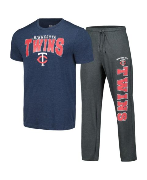 Мужская пижама Concepts Sport Minnesota Twins Meter: футболка и брюки, Charcoal/Navy