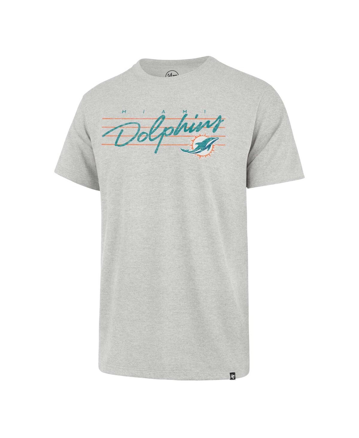 Men's '47 BrandDistressed Miami Dolphins Downburst Franklin T-shirt - Gray