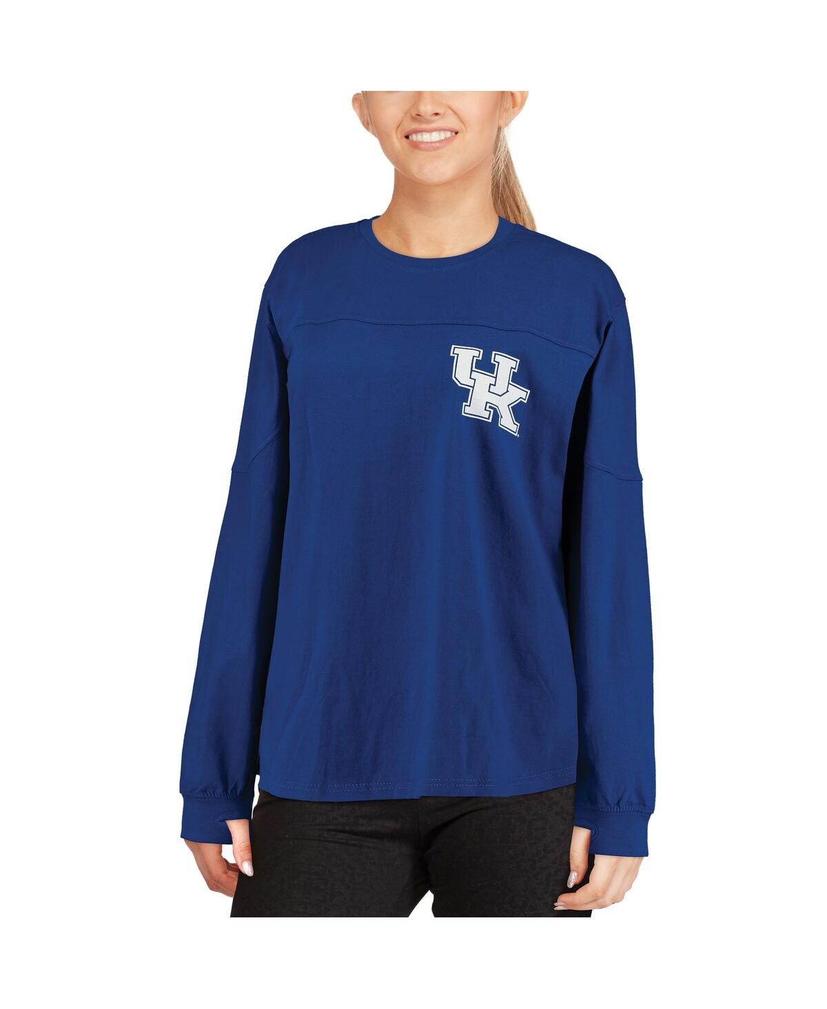 Women's PressboxKentucky Wildcats Team Logo The Big Shirt Oversized Long Sleeve Shirt - Royal