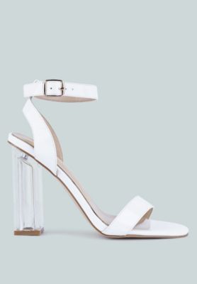 Womens Poloma Clear Block Heel Party Sandals