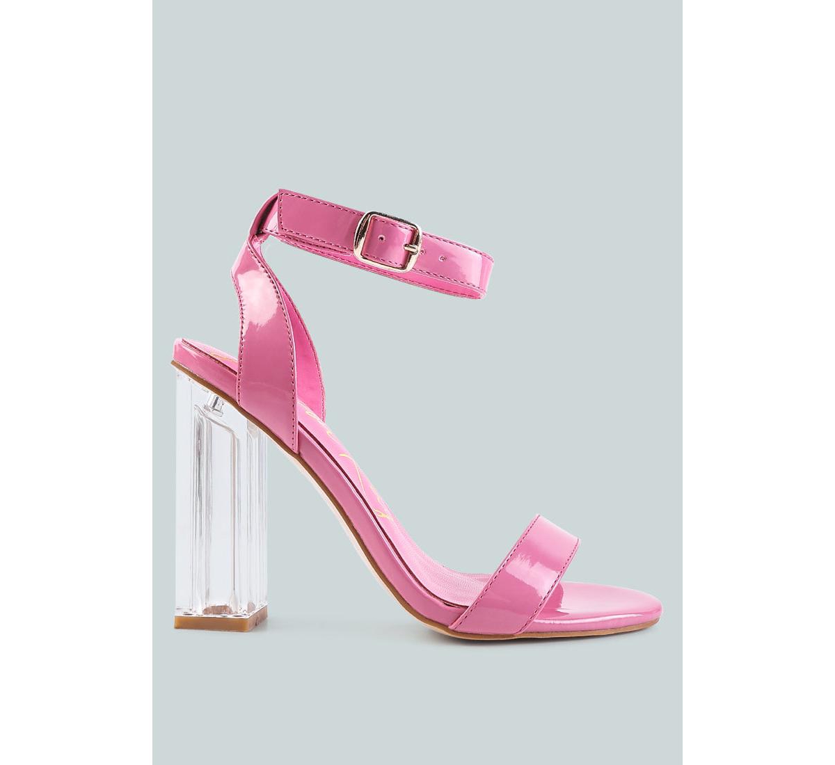 London Rag Poloma Chunky Clear High Heeled Sandals In Pink