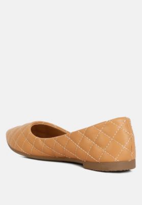 Womens Rikhani Quilted Detail Ballet Flats