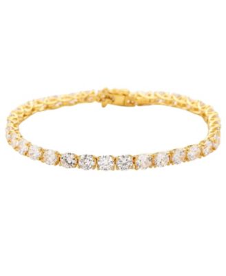 Suzy Levian Sterling Silver Cubic Zirconia Large Tennis Bracelet