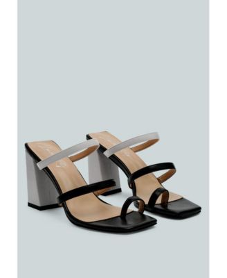 Womens Marve Contrast Strap Block Heel Sandals