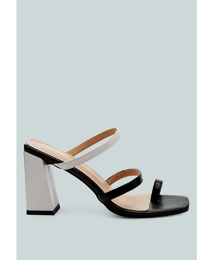 London Rag Women's Marve Contrast Strap Block Heel Sandals - Macy's