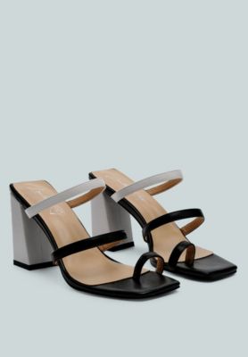 Womens Marve Contrast Strap Block Heel Sandals
