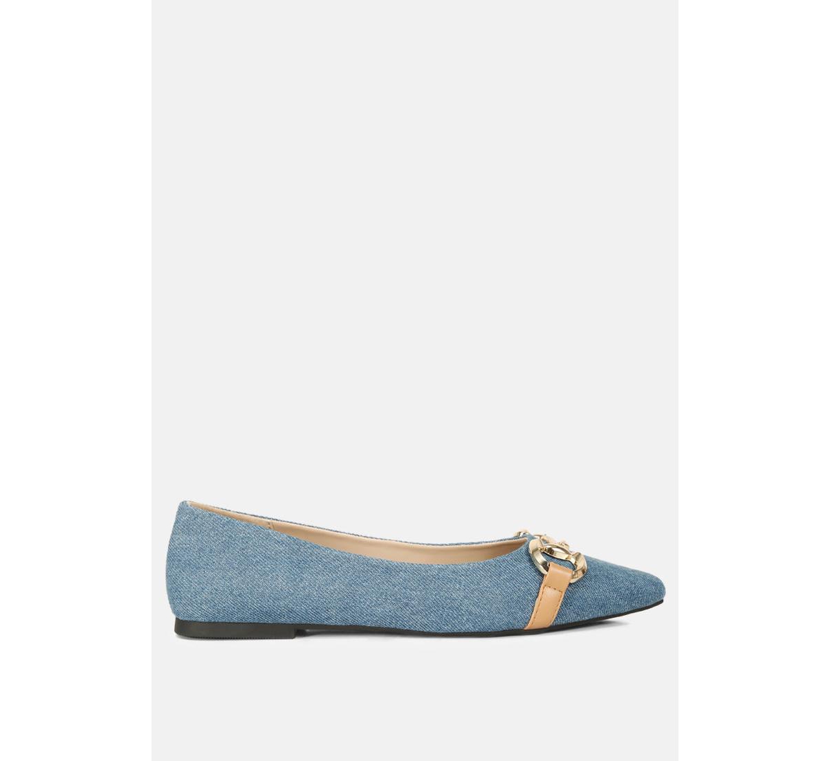 cressida denim horsebit detail ballet flats - Denim blue