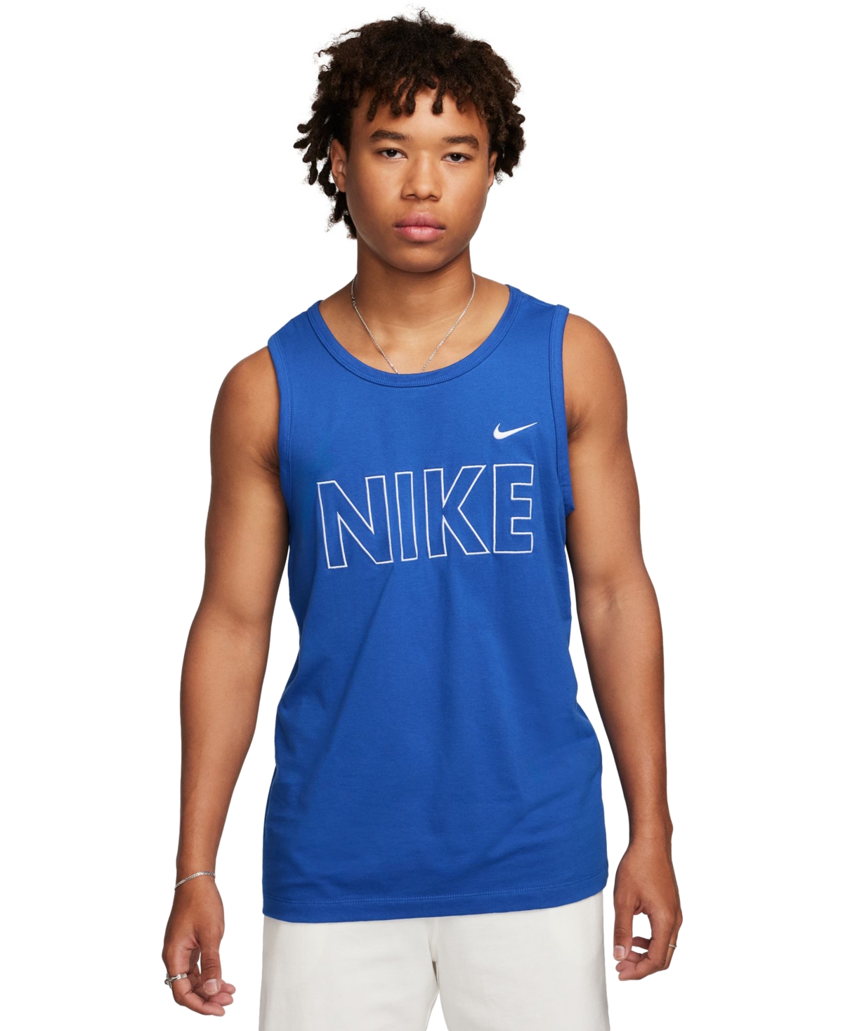 Nike Men's Sportswear Logo Graphic Tank In Game Royal,(white)