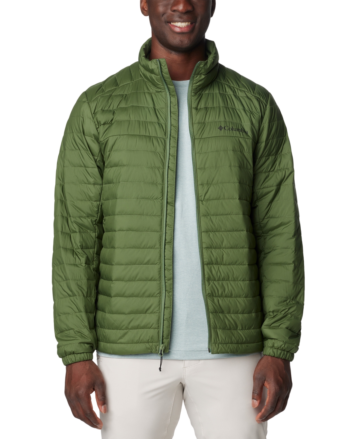 Shop Columbia Men's Silver Falls Quilted Packable Full-zip Puffer Jacket In Canteen
