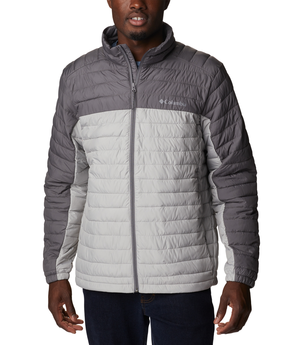 Shop Columbia Men's Silver Falls Quilted Packable Full-zip Puffer Jacket In  Grey
