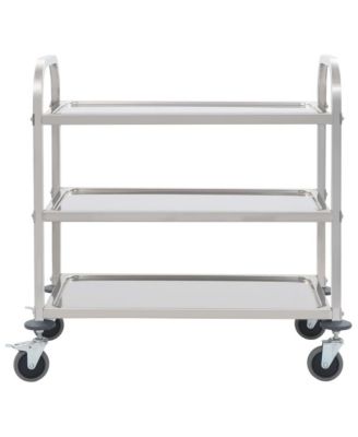3-Tier Kitchen Trolley 38"x21.7"x35.4" Stainless Steel