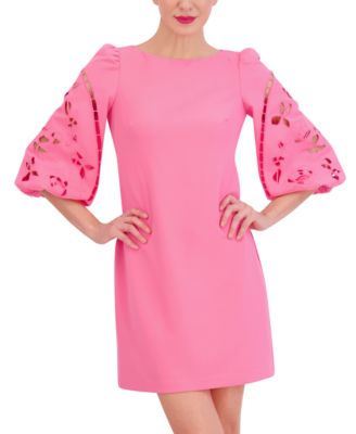 Vince Camuto Petite Eyelet-Sleeve Shift Dress