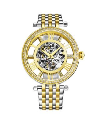 3944 Delphi Women s Automatic Skeleton Watch 38mm, Silver-tone, Crystal Bezel, Roman Numerals, Stainless Steel Bracelet