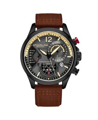 Model 4029 Men's Japan Quartz Chronograph, Leather Strap Watch