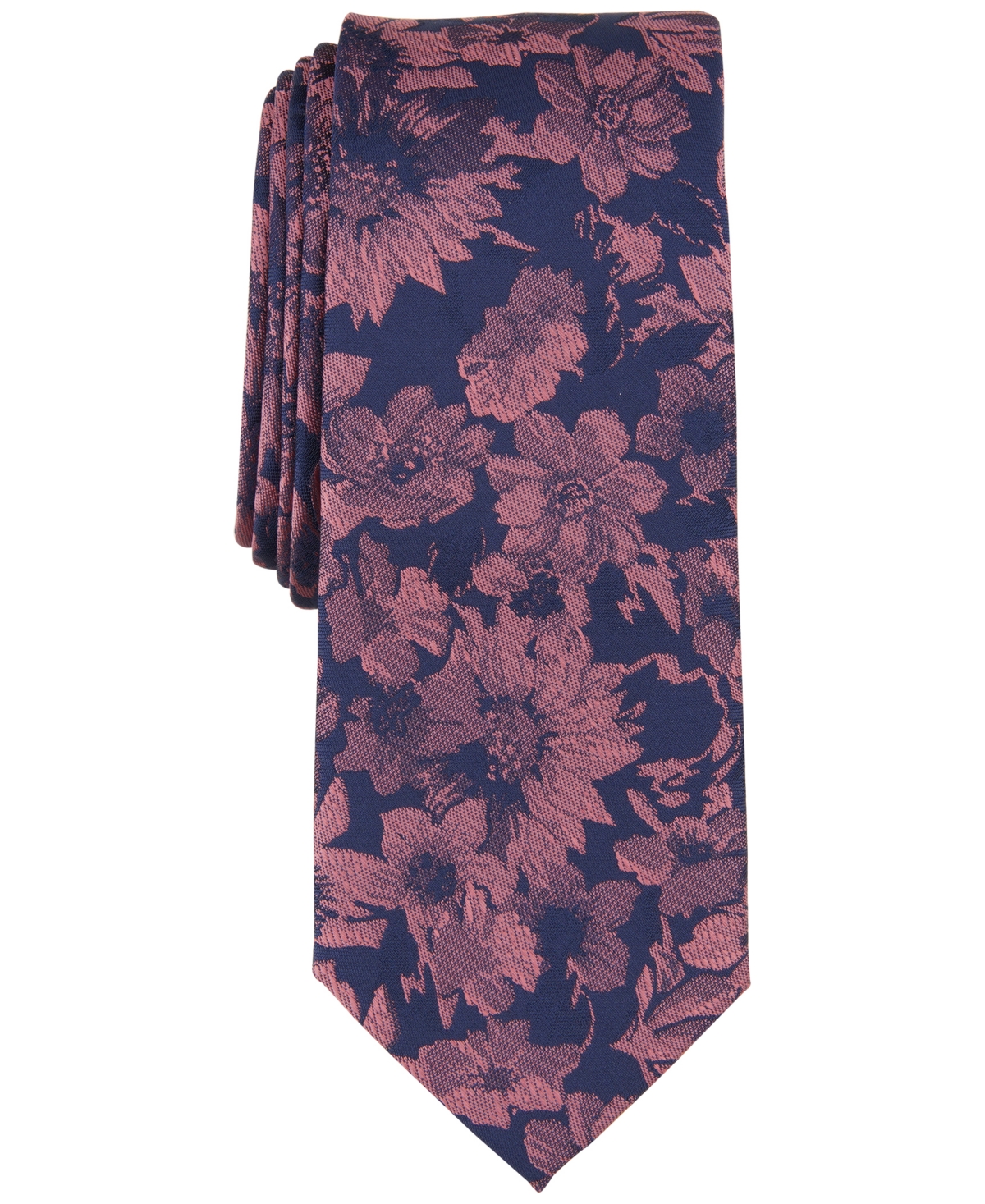 Bar Iii Men's Malaga Floral Tie, Created For Macy's In Coral