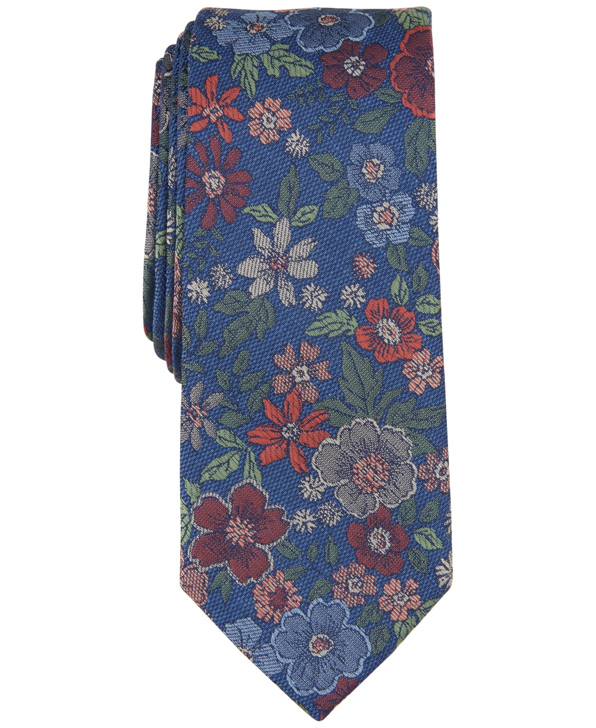 Men's Bloom Floral Tie, Created for Macy's - Bright Navy