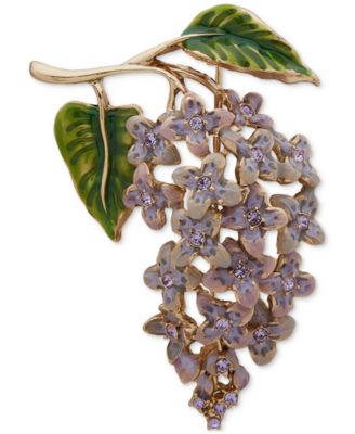 Anne Klein - Gold-Tone Pink Crystal Flower Bunch Pin