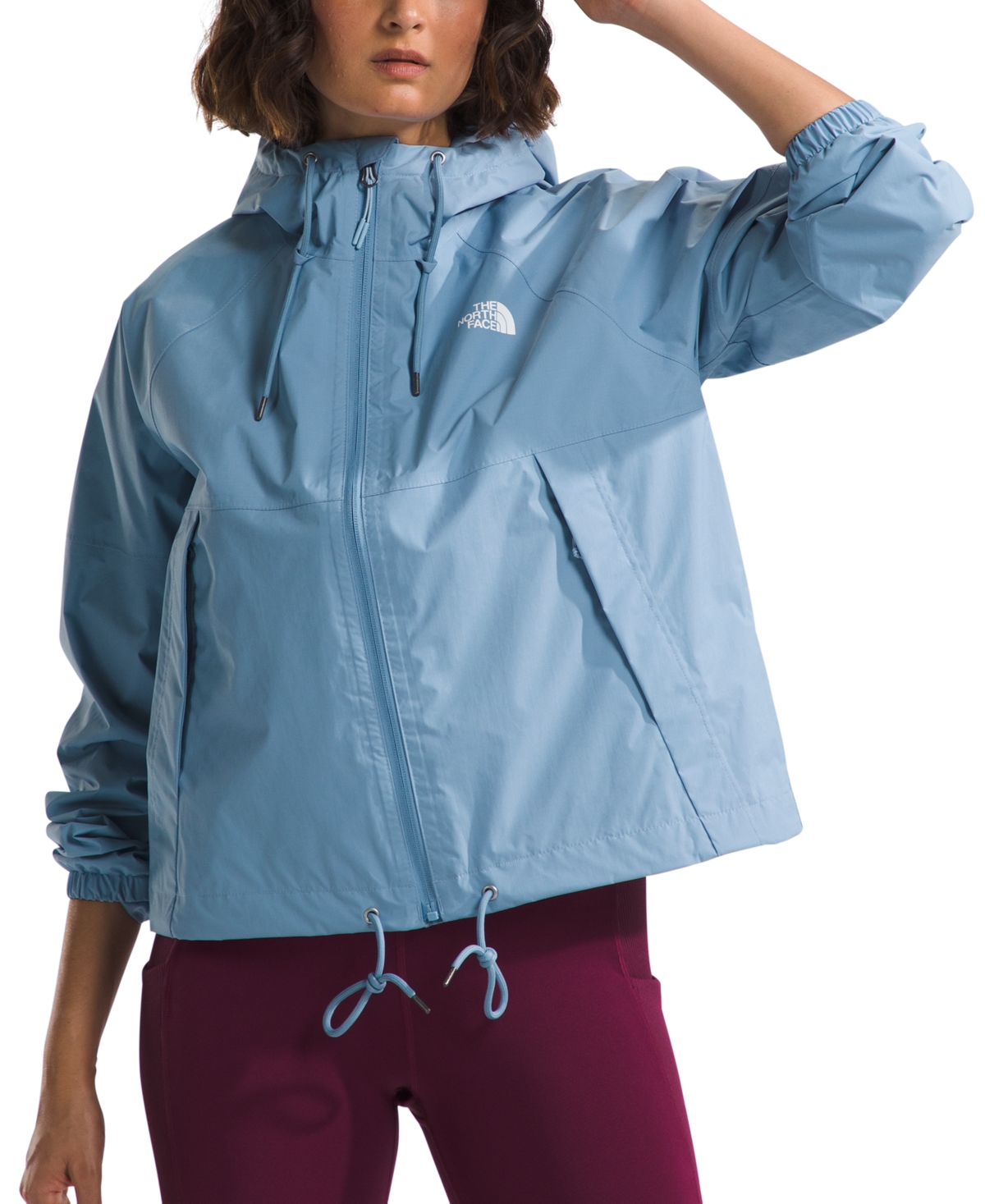 Shop The North Face Women's Antora Hooded Rain Jacket In Steel Blue