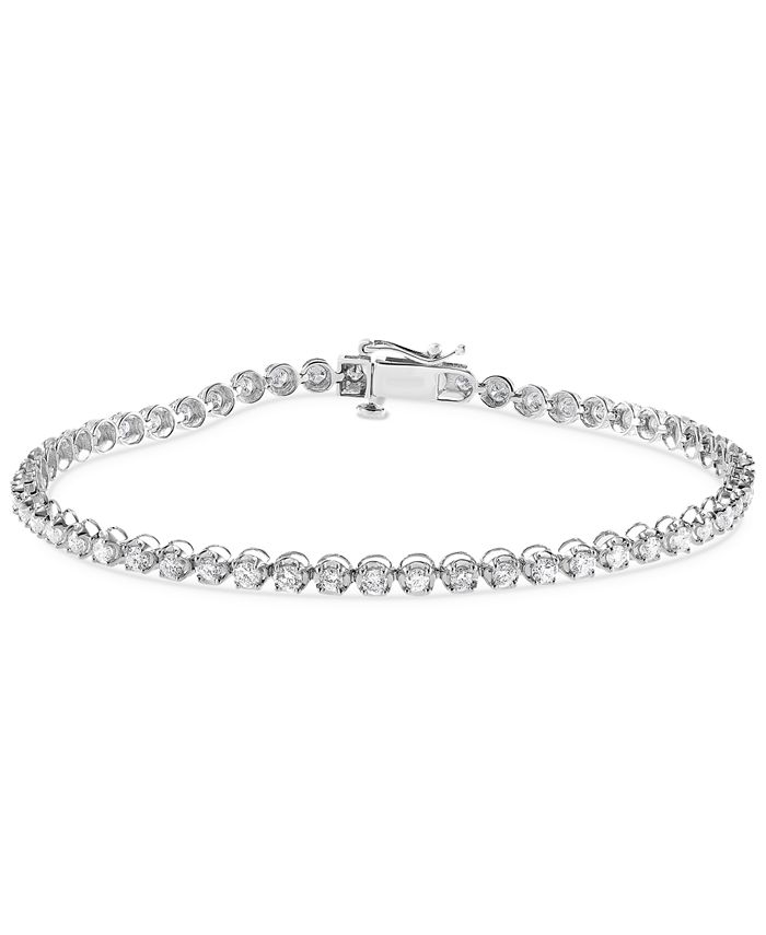 Macy's Diamond Tennis Bracelet (2 ct. t.w.) in 14k White Gold Macy's