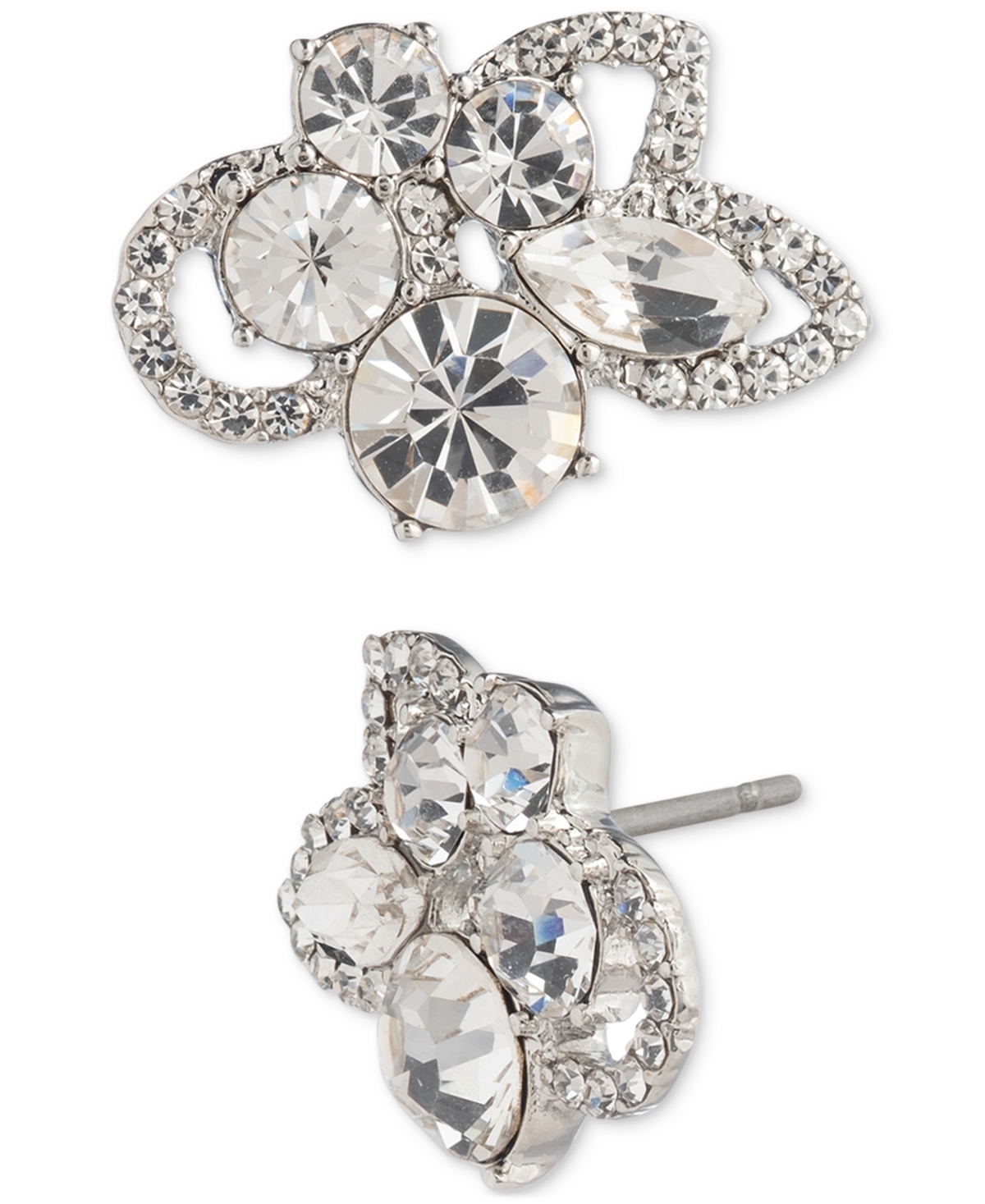 Shop Givenchy Crystal Petal Statement Stud Earrings In White