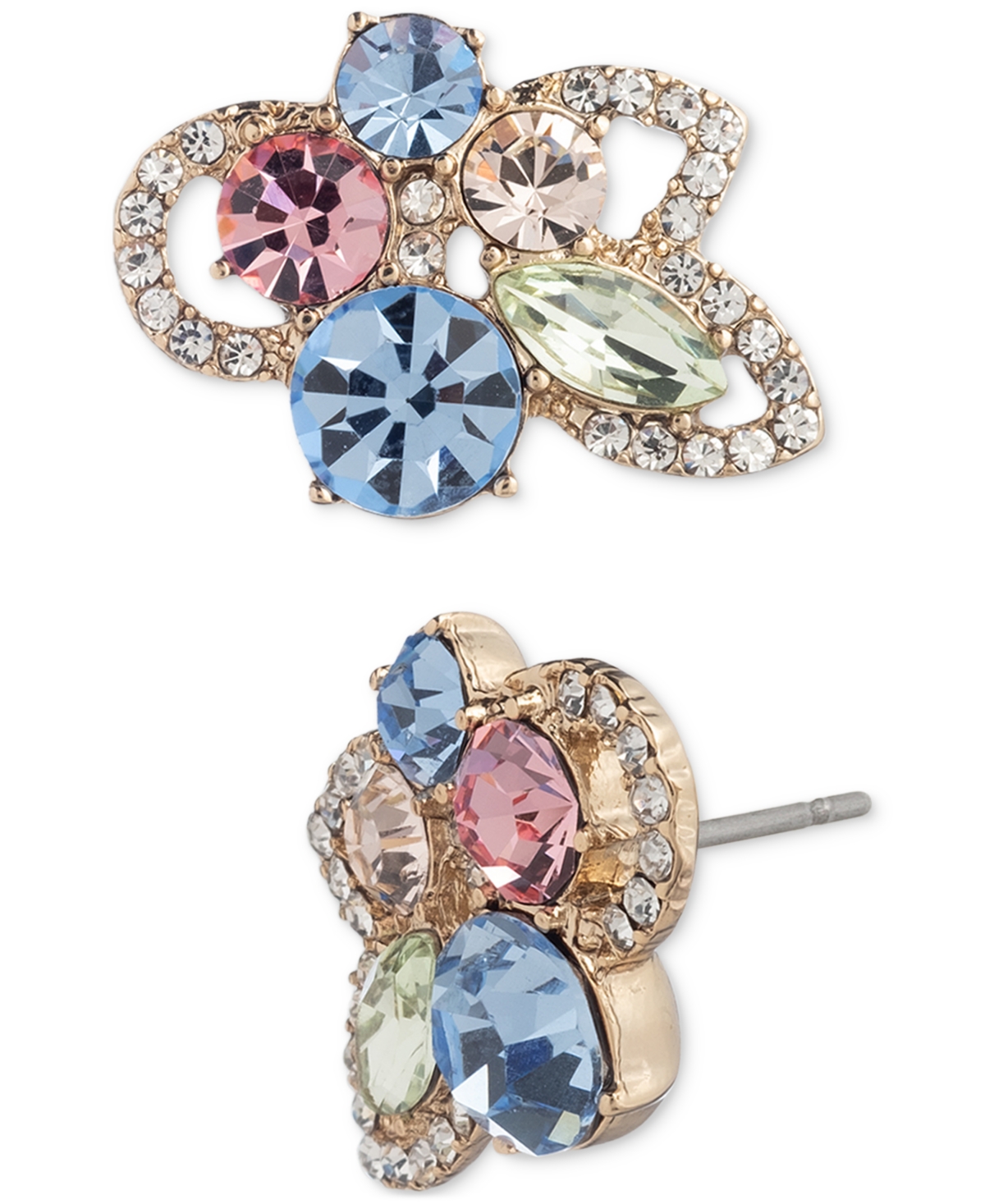 Shop Givenchy Crystal Petal Statement Stud Earrings In Multi
