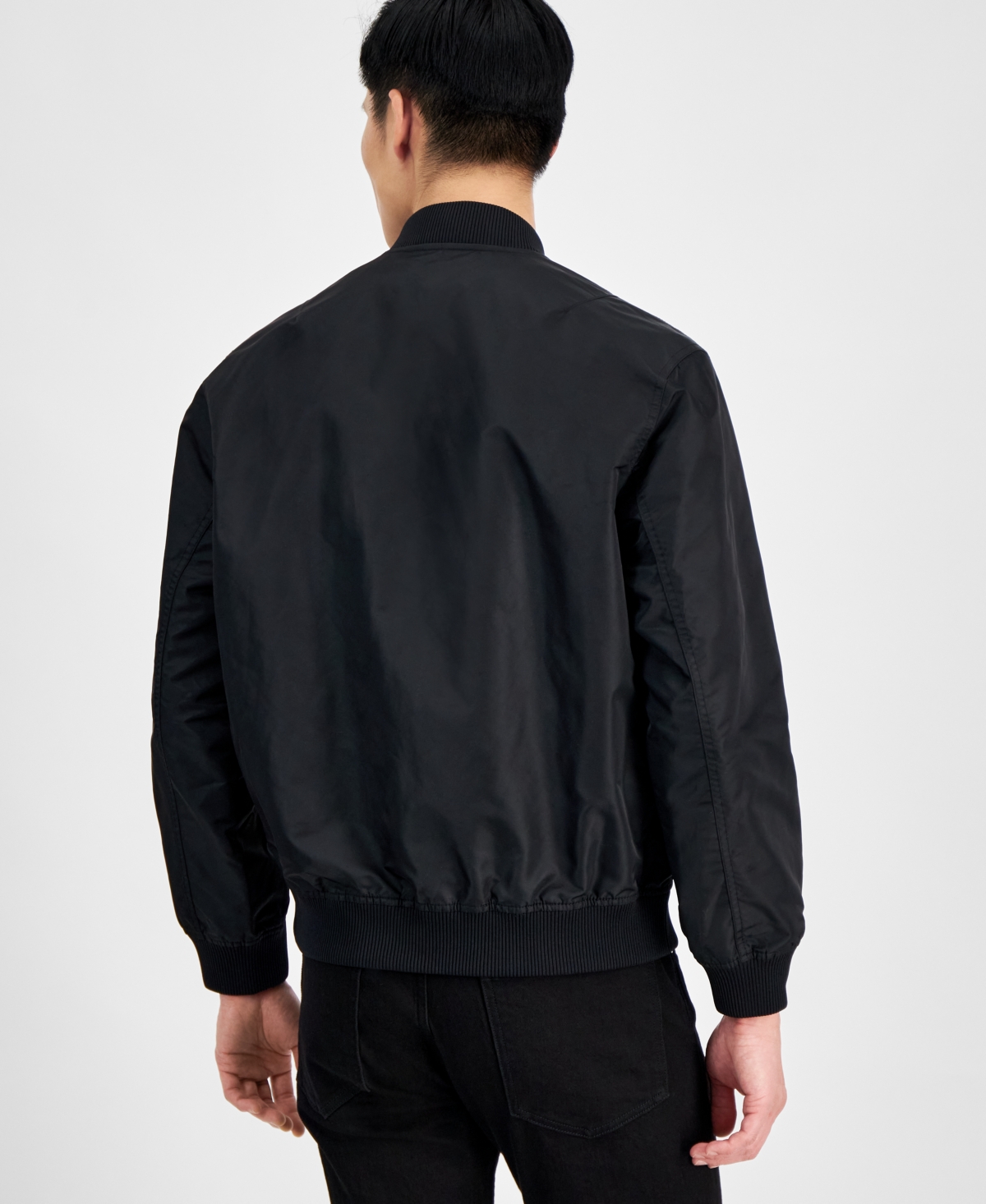 Shop Hugo By  Boss Men's Slim-fit Full-zip Bomber Jacket In Black