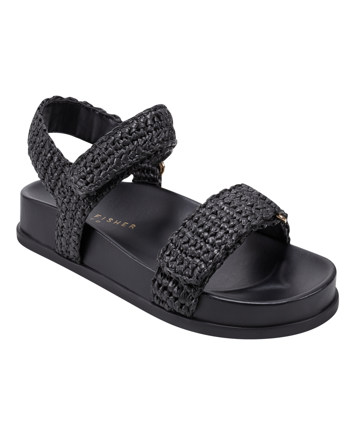 Shop Marc Fisher Ltd Women's Lenore Round Toe Casual Sandals In Black