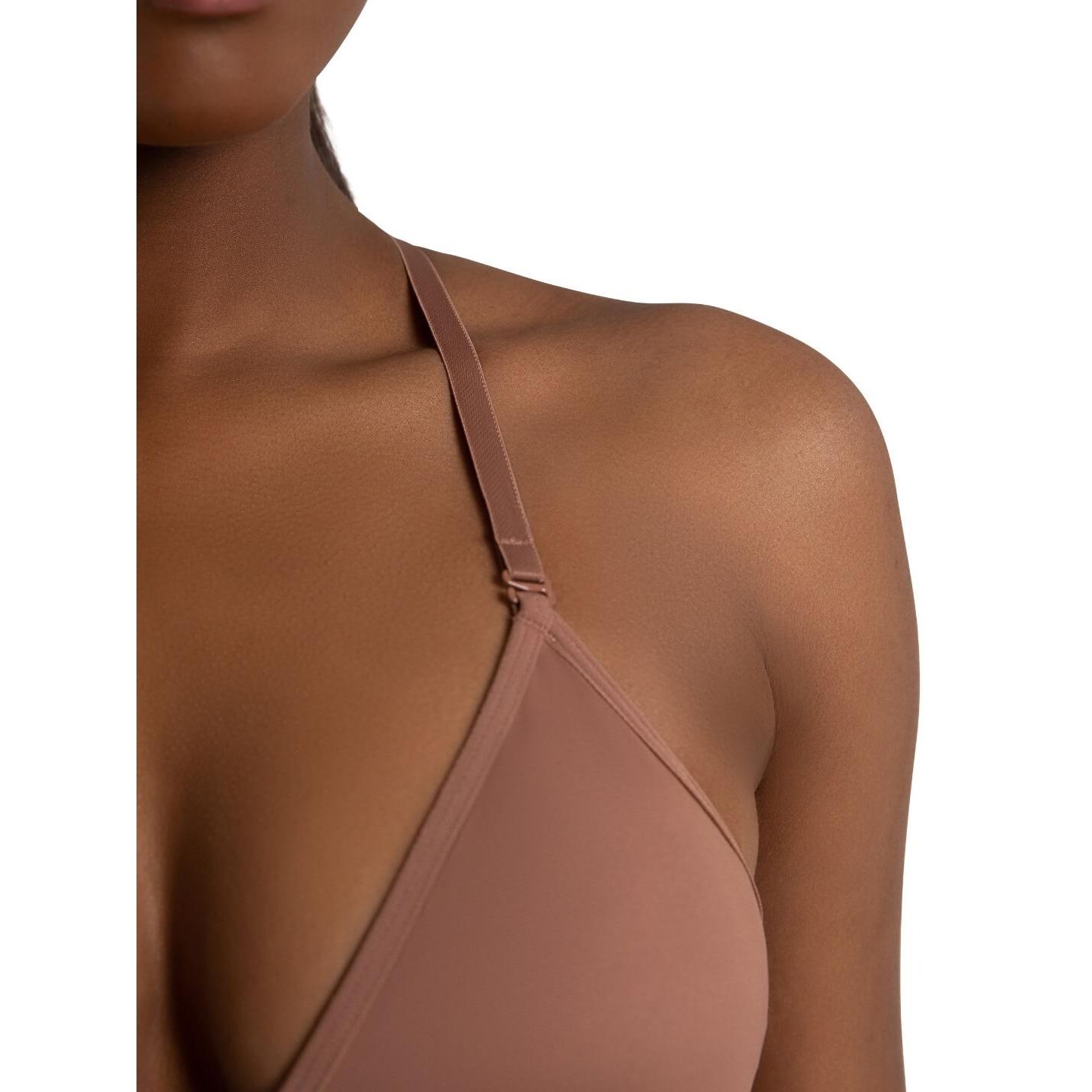Женский топ Capezio Plunge Neck Mesh Midriff Leotard, цвет: Мокко — фото 2