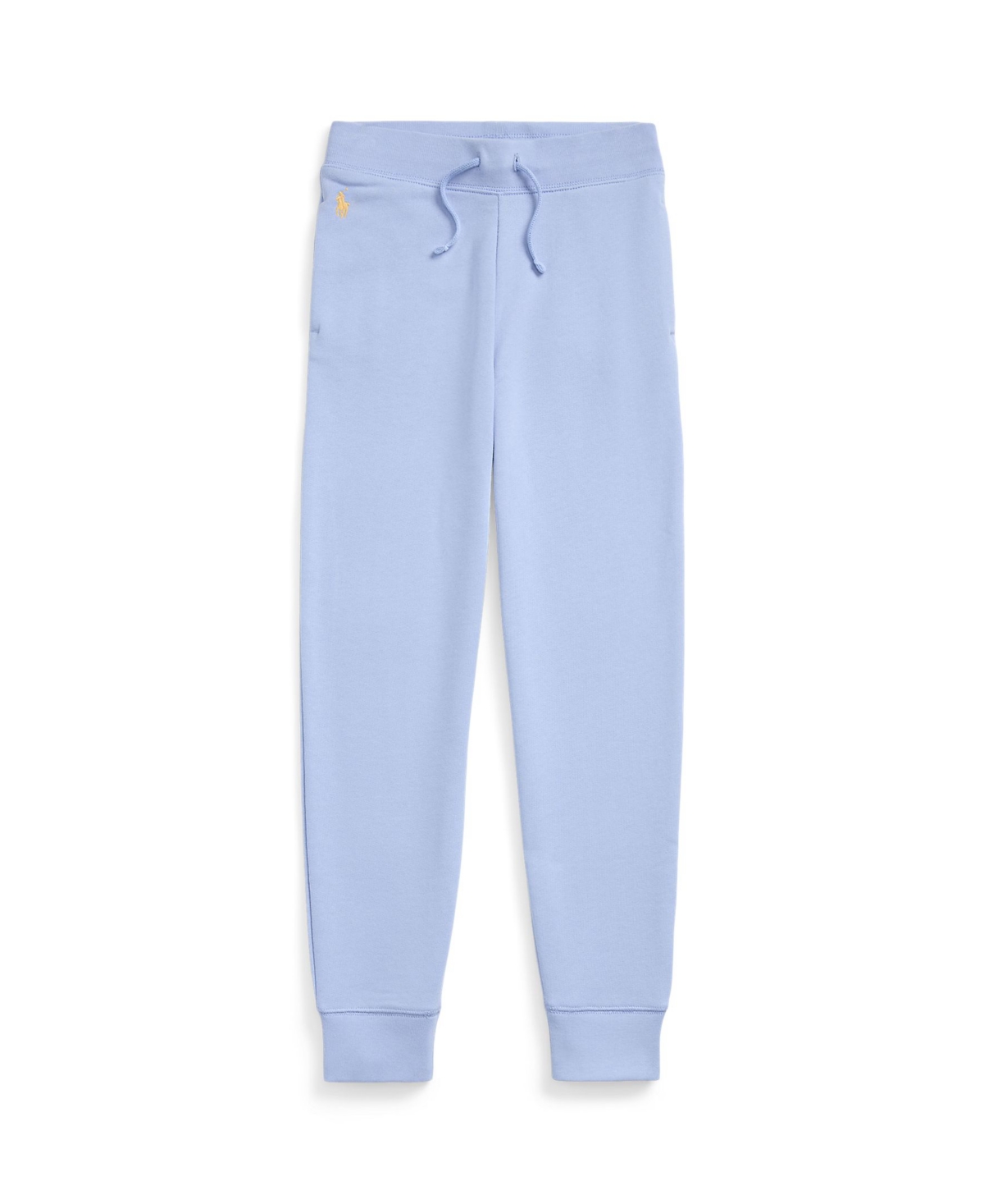 Shop Polo Ralph Lauren Big Girls Terry Jogger Pants In Blue Hyacinth With Corn Yellow