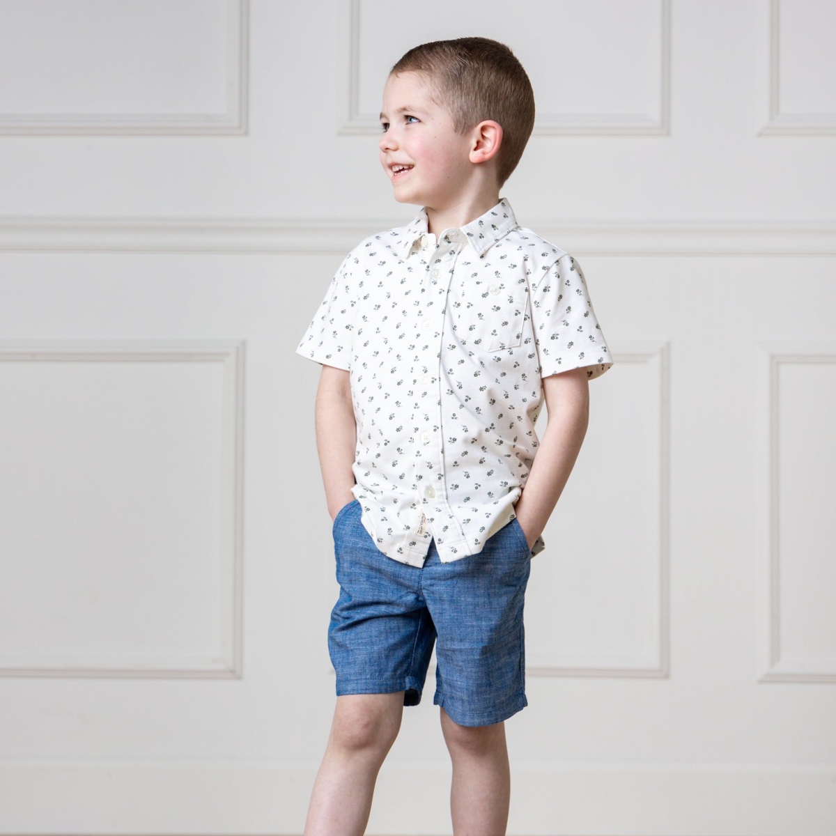 Hope & Henry Big Boys Cotton Chambray Short