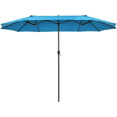 Patio Double-Sided Umbrella with Hand-Crank for Easy Outdoor Shade Control