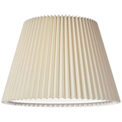 Ivory Linen Knife Pleat Medium Lamp Shade 9" Top x 14.5" Bottom x 10" High (Spider) Replacement with Harp and Finial