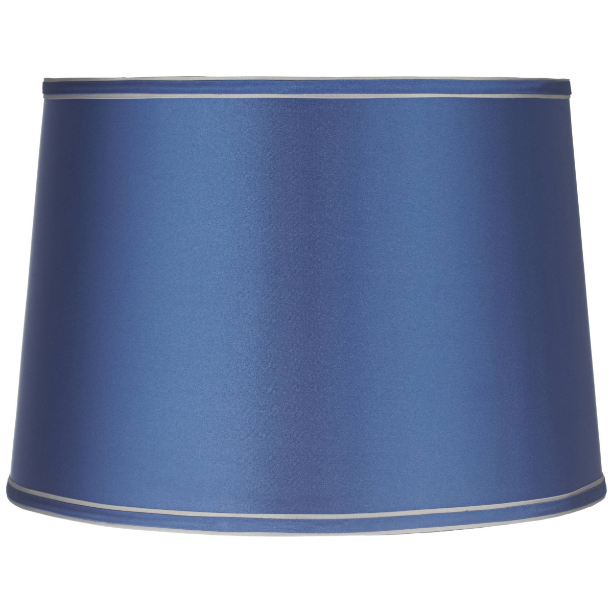 Springcrest Drum Lamp Shade Sydnee Satin Blue Medium 14" Top X 16" Bottom X 11" High Spider With Replacement Har