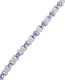 Tanzanite (7 ct. t.w.) and Diamond Accent XO Bracelet in Sterling Silver (also in Emerald and Sapphire)