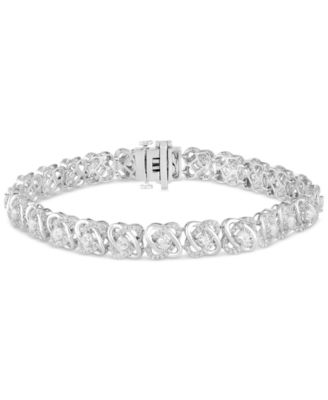 Macy's - Diamond Interlocking Swirl Tennis Bracelet (3 ct. t.w.) in 10k White Gold