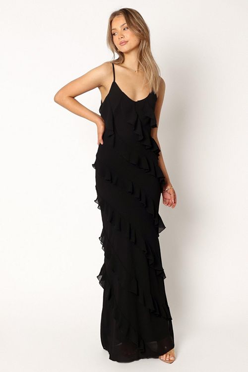 alfani Petal and Pup Women's Ciao Ruffles Maxi Dress Women's Fashion Shoes & Accessories