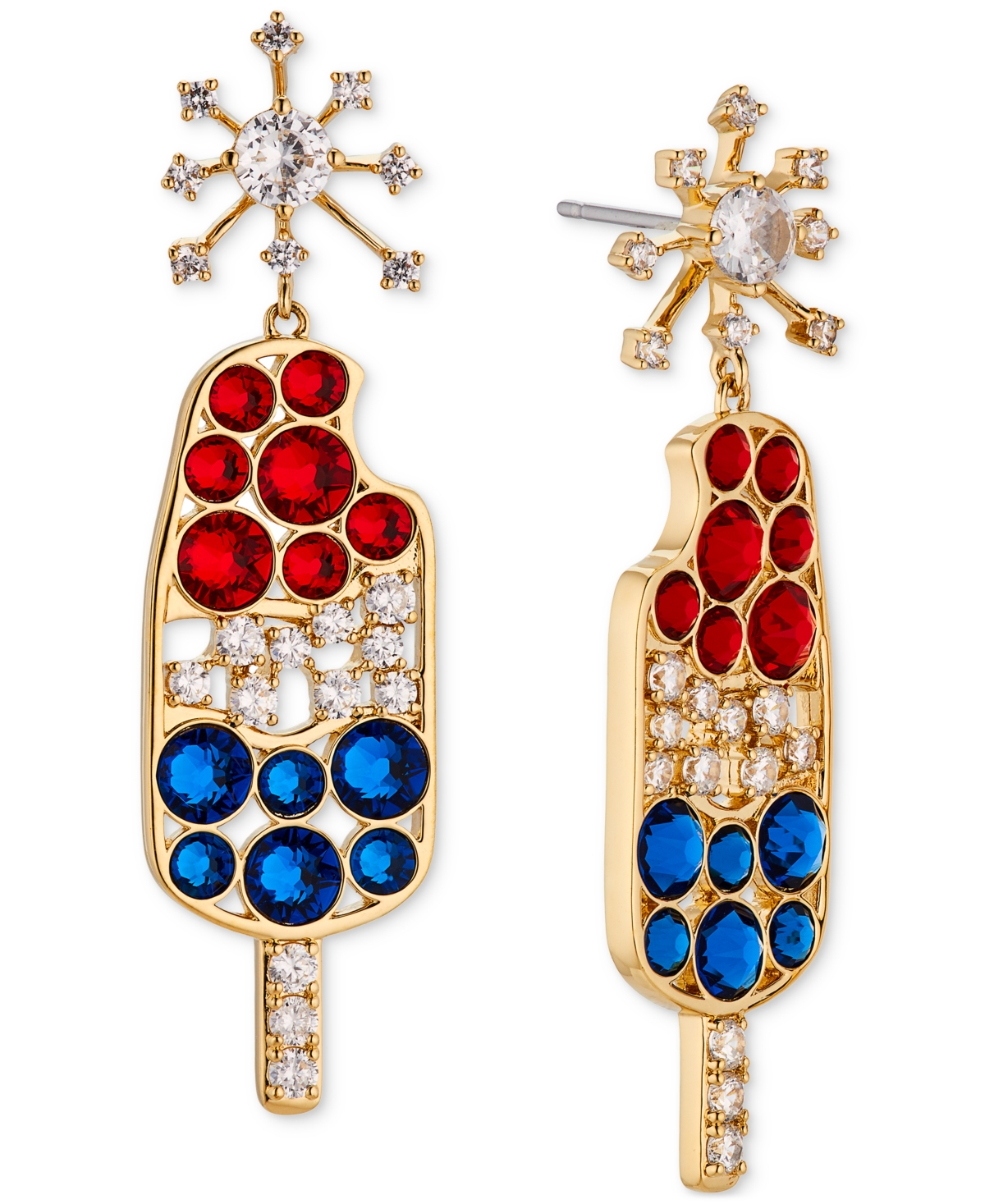 by Nadri 18k Gold-Plated Pave & Color Crystal Ice Bomb Pop Drop Earrings - Gold