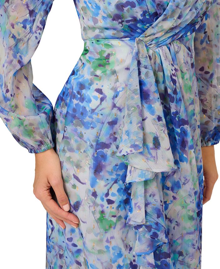 Adrianna Papell Women's Abstract Floral Chiffon Gown - Macy's