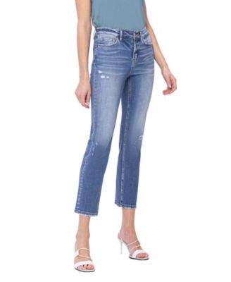 Women's High Rise Slim Straight Jeans